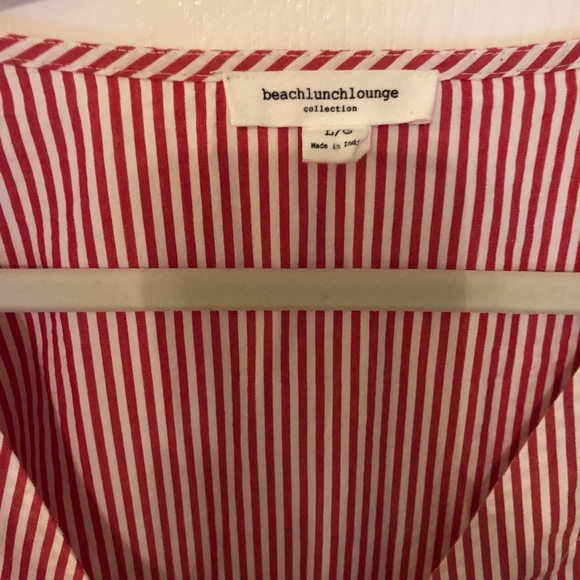 Beach lunch lounge Ariana Pinstripe Wrap Top - Picture 6 of 8